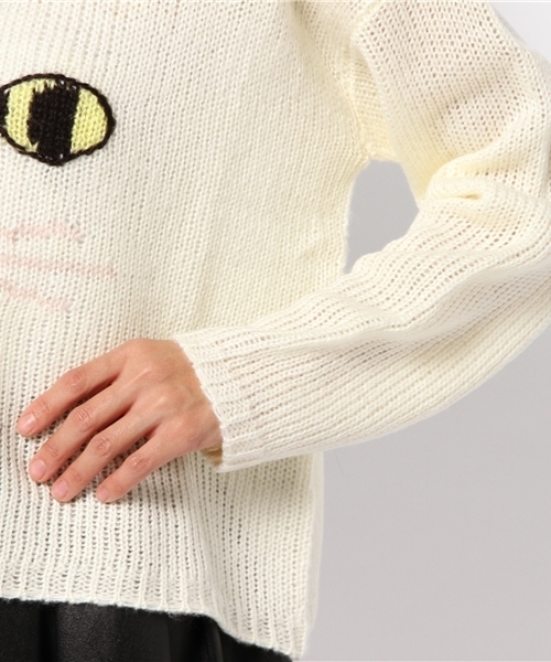L.D.S.(エルディーエス)の「ネコS丈KNIT(ニット/セーター・レディース・ホワイト系/パープル系/ブラック系・FREE)」の10枚目の写真