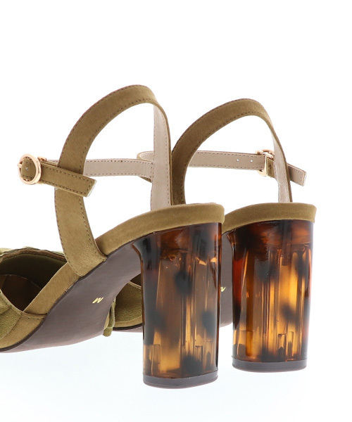 RANDA（ランダ）の「ラッフルデザインべっ甲ヒールサンダル（サンダル・レディース・ブラック/ベージュ/イエロー・LL/M/L/S）」の6枚目の写真