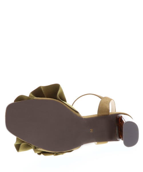 RANDA（ランダ）の「ラッフルデザインべっ甲ヒールサンダル（サンダル・レディース・ブラック/ベージュ/イエロー・LL/M/L/S）」の9枚目の写真