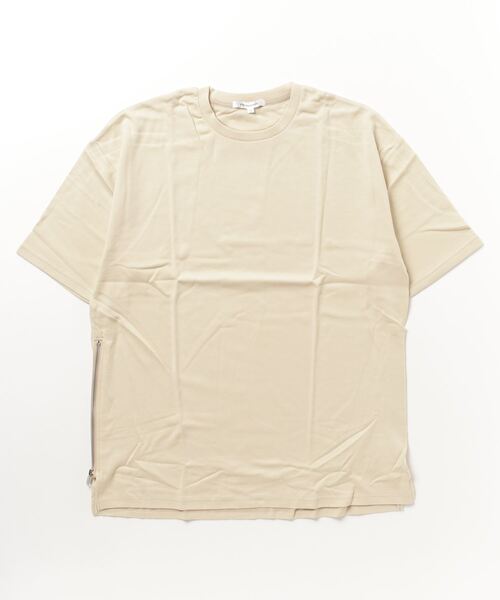 STYLEBLOCK(スタイルブロック)の「サイドジップコットンポンチビッグシルエットTシャツ(Tシャツ/カットソー・メンズ・オレンジ/オフホワイト/ダークグリーン/ベージュ/ブラック/ピンク・L/M)」の4枚目の写真