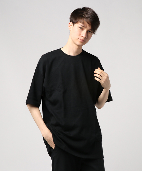 STYLEBLOCK(スタイルブロック)の「サイドジップコットンポンチビッグシルエットTシャツ(Tシャツ/カットソー・メンズ・オレンジ/オフホワイト/ダークグリーン/ベージュ/ブラック/ピンク・L/M)」の3枚目の写真