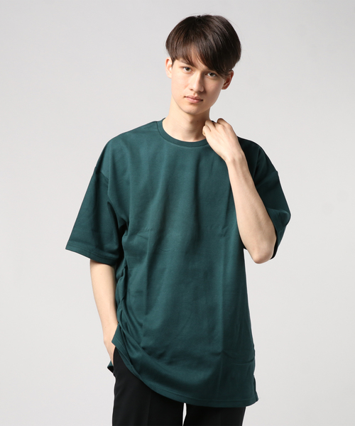 STYLEBLOCK(スタイルブロック)の「サイドジップコットンポンチビッグシルエットTシャツ(Tシャツ/カットソー・メンズ・オレンジ/オフホワイト/ダークグリーン/ベージュ/ブラック/ピンク・L/M)」の5枚目の写真