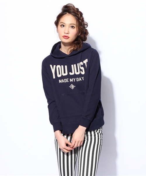 ROSE BUD（ローズバッド）の「S-LCTT-13233 YOU JUST PARKA（パーカー・レディース・グレー/ネイビー・ONE SIZE）」の2枚目の写真