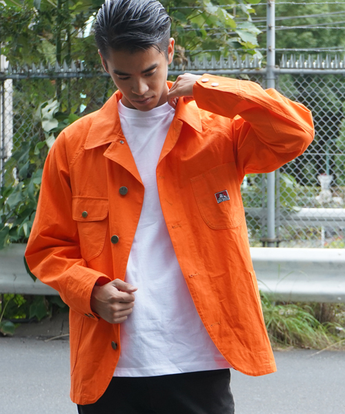 BEN DAVIS(ベンデイビス)の「BENDAVIS COLOR COVER ALL(カバーオール・メンズ・ネイビー/ピンク/オレンジ・MEDIUM/LARGE)」の3枚目の写真