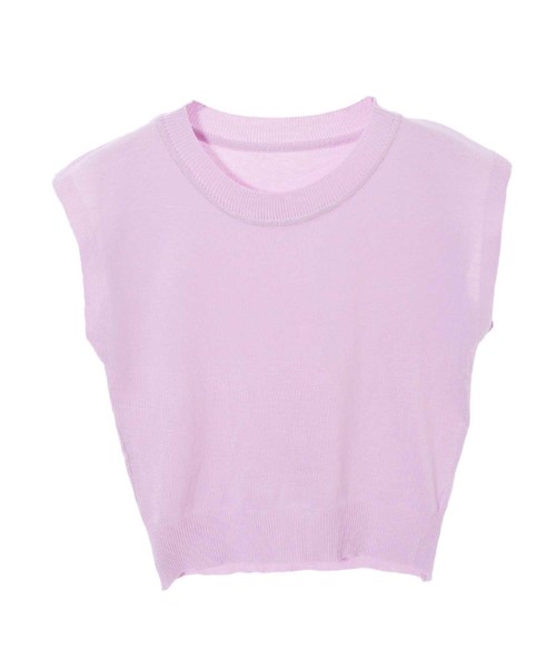 fifth（フィフス）の「コンパクトフレンチスリーブサマーニット（ニット/セーター・レディース・ラベンダー/ホワイト/ブラック/グレー・MEDIUM）」の16枚目の写真