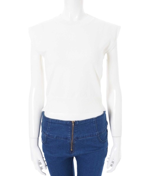 fifth（フィフス）の「コンパクトフレンチスリーブサマーニット（ニット/セーター・レディース・ラベンダー/ホワイト/ブラック/グレー・MEDIUM）」の7枚目の写真