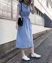 one after another NICE CLAUP | 【ZOZO限定】フレンチスリーブ開襟ワンピース(ワンピース)