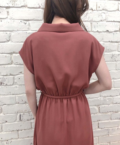 one after another NICE CLAUP(ワンアフターアナザーナイスクラップ)の「【ZOZO限定】フレンチスリーブ開襟ワンピース(ワンピース・レディース・ブラック系その他/ベージュ/イエロー系その他/ピンク系その他/ストライプ/ベージュ系その他・FREE)」の15枚目の写真