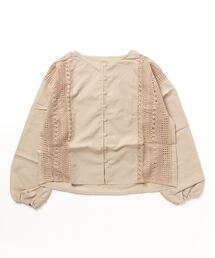 40sEブロード×マクラメレース切り替えブラウス