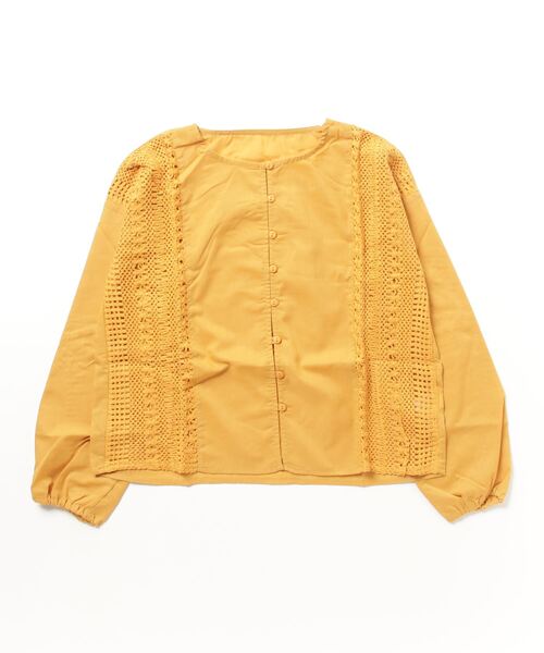 Culture Medium（カルチャーミディアム）の「40sEブロード×マクラメレース切り替えブラウス（シャツ/ブラウス・レディース・イエロー/ベージュ/ブラック・FREE）」の3枚目の写真