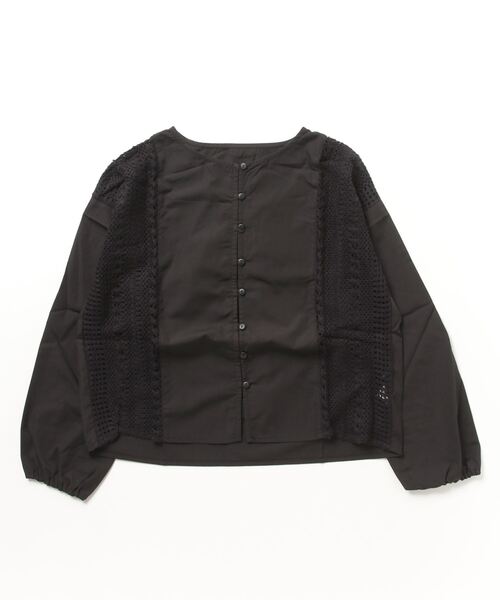Culture Medium（カルチャーミディアム）の「40sEブロード×マクラメレース切り替えブラウス（シャツ/ブラウス・レディース・イエロー/ベージュ/ブラック・FREE）」の2枚目の写真