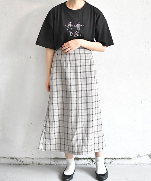 PairPair(ペアペア)の「チェック柄マーメイドスカート(スカート・レディース・ベージュ/ライトグレー・FREE)」の14枚目の写真