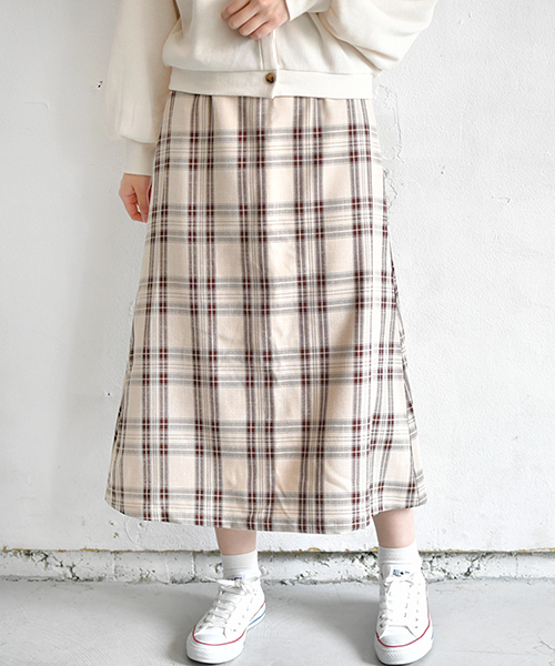 PairPair(ペアペア)の「チェック柄マーメイドスカート(スカート・レディース・ベージュ/ライトグレー・FREE)」の15枚目の写真
