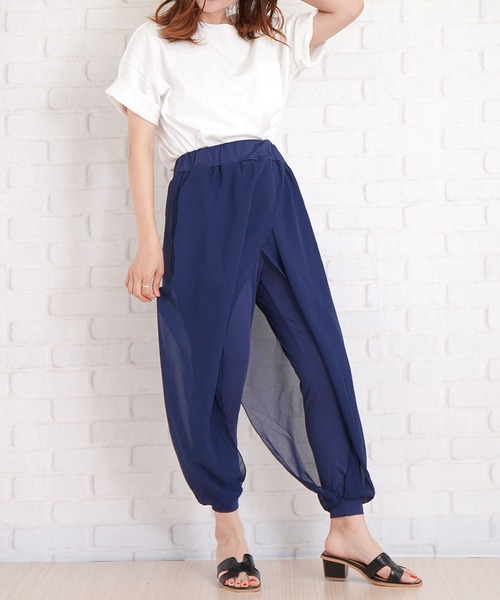 Amulet(アミュレット)の「ワイドパンツ(その他パンツ・レディース・ホワイト/ライトグレー/ブラック/ネイビー/ピンク・M/L/XL)」の4枚目の写真