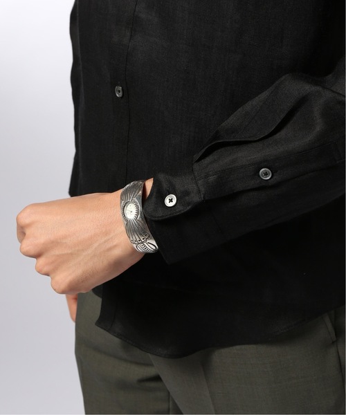 EDIFICE Herdmans リネン 23ss ワイドカラーシャツ　M 美品 EDIFICE Herdmans リネン 23ss ワイドカラーシャツ M 美品