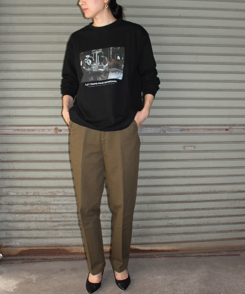 ottilie(オティーリエ)の「フォトプリントロンT カフェ(Tシャツ/カットソー・レディース・ブラック/オフホワイト/モカ・FREE)」の15枚目の写真