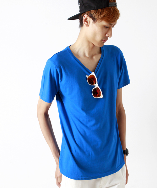WEGO（ウィゴー）の「WEGO/VネックTシャツ（Tシャツ/カットソー・メンズ・ライトピンク/ホワイト/ブラック/ブルー・LARGE/MEDIUM）」の3枚目の写真