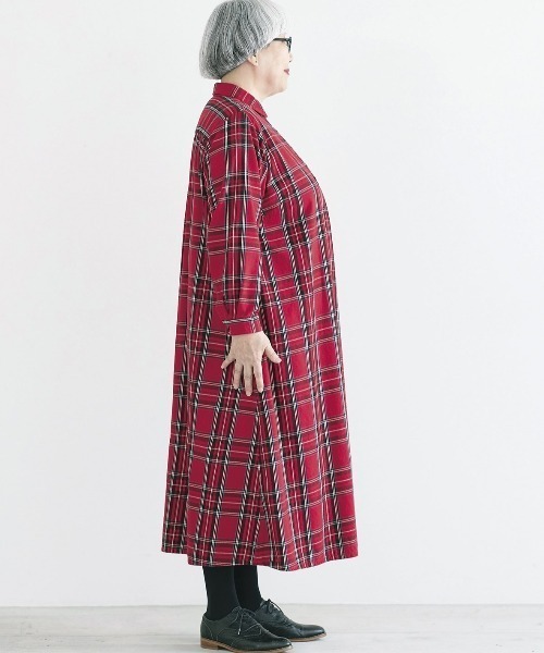 サニークラウズ☆ponさんのタータンチェックワンピース☆Lサイズ Sunny clouds（サニークラウズ）の「サニークラウズ ponさん