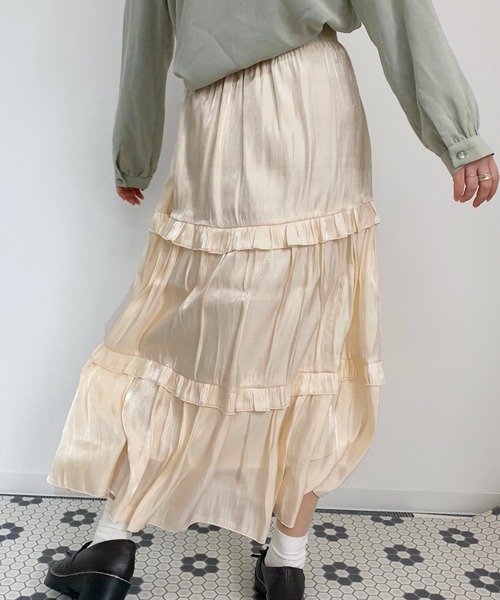 apres jour（アプレジュール）の「キラキラクロスフリルスカート【ZOZOTOWN限定アイテム】（スカート・レディース・ベージュ/ライトグレー/アイボリー・フリー）」の11枚目の写真