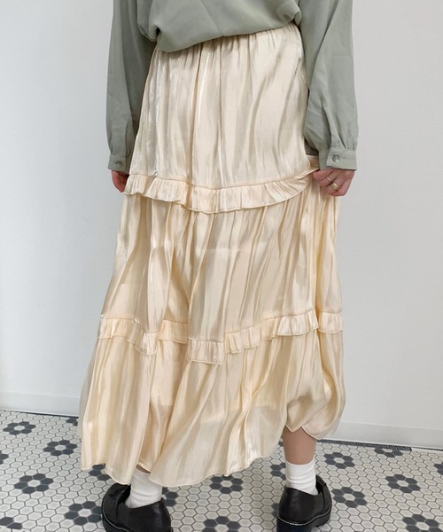 apres jour（アプレジュール）の「キラキラクロスフリルスカート【ZOZOTOWN限定アイテム】（スカート・レディース・ベージュ/ライトグレー/アイボリー・フリー）」の10枚目の写真