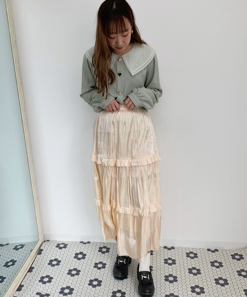 apres jour（アプレジュール）の「キラキラクロスフリルスカート【ZOZOTOWN限定アイテム】（スカート・レディース・ベージュ/ライトグレー/アイボリー・フリー）」の13枚目の写真