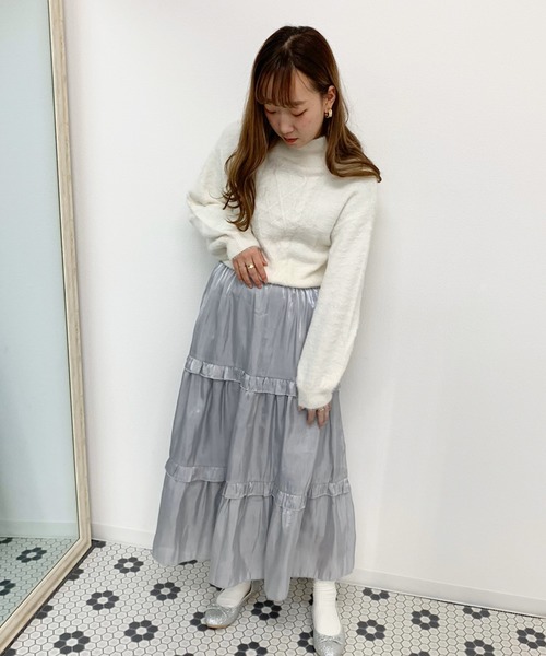 apres jour（アプレジュール）の「キラキラクロスフリルスカート【ZOZOTOWN限定アイテム】（スカート・レディース・ベージュ/ライトグレー/アイボリー・フリー）」の15枚目の写真