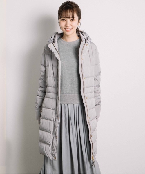 miniyu(ミニュウ)の「グログランダウンコート(ag)(その他アウター・レディース・ライトグレー/ネイビー/ベージュ・M/L)」の9枚目の写真
