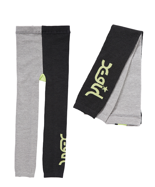 X-girl Stages(エックスガールステージス)の「POP LEGGINGS/ レギンス(レギンス/スパッツ・キッズ・イエロー/ネイビー/アッシュ・SMALL)」の2枚目の写真