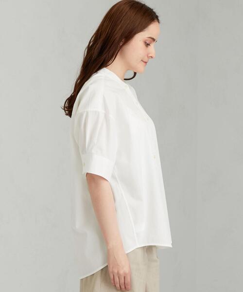 green label relaxing（グリーンレーベルリラクシング）の「FFC 50/- ブロード スタンドカラー ブラウス（シャツ/ブラウス・レディース・ブラウン/ホワイト/コバルトブルー/モカ・FREE）」の16枚目の写真