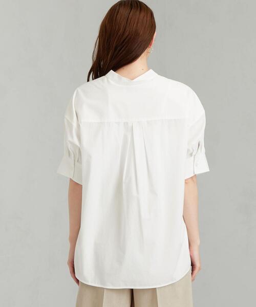 green label relaxing（グリーンレーベルリラクシング）の「FFC 50/- ブロード スタンドカラー ブラウス（シャツ/ブラウス・レディース・ブラウン/ホワイト/コバルトブルー/モカ・FREE）」の15枚目の写真