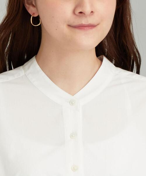 green label relaxing（グリーンレーベルリラクシング）の「FFC 50/- ブロード スタンドカラー ブラウス（シャツ/ブラウス・レディース・ブラウン/ホワイト/コバルトブルー/モカ・FREE）」の14枚目の写真