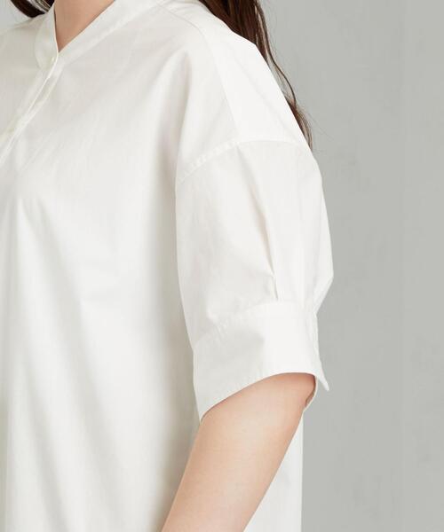 green label relaxing（グリーンレーベルリラクシング）の「FFC 50/- ブロード スタンドカラー ブラウス（シャツ/ブラウス・レディース・ブラウン/ホワイト/コバルトブルー/モカ・FREE）」の13枚目の写真