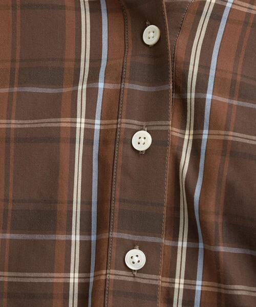 green label relaxing（グリーンレーベルリラクシング）の「FFC 50/- ブロード スタンドカラー ブラウス（シャツ/ブラウス・レディース・ブラウン/ホワイト/コバルトブルー/モカ・FREE）」の6枚目の写真