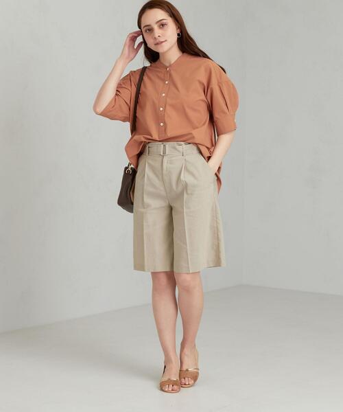 green label relaxing（グリーンレーベルリラクシング）の「FFC 50/- ブロード スタンドカラー ブラウス（シャツ/ブラウス・レディース・ブラウン/ホワイト/コバルトブルー/モカ・FREE）」の18枚目の写真