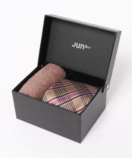 JUNRED（ジュンレッド）の「ネクタイBOX（ネクタイ・メンズ・ベージュ/ネイビー/ワイン/ブルー系その他2・FREE）」の2枚目の写真