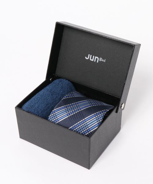 JUNRED（ジュンレッド）の「ネクタイBOX（ネクタイ・メンズ・ベージュ/ネイビー/ワイン/ブルー系その他2・FREE）」の4枚目の写真