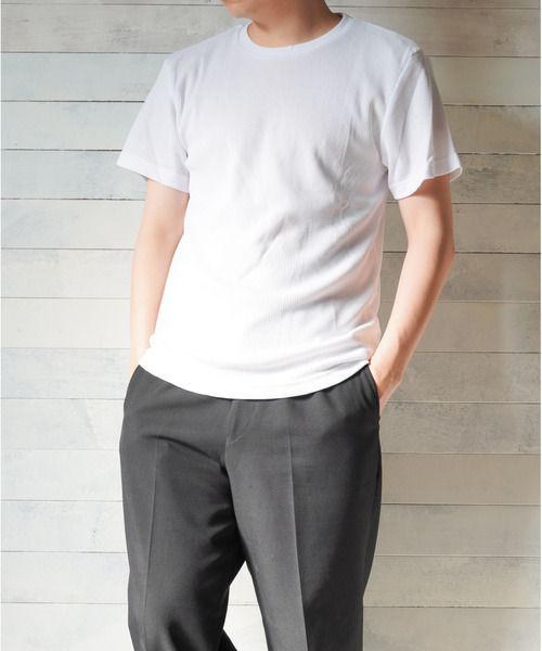 INNOCENT(イノセント)の「サーマル半袖クルーネックTシャツ(Tシャツ/カットソー・レディース・ホワイト/サックスブルー/ネイビー/ピンク/カーキ/グレー/ブラック・X-LARGE/MEDIUM/LARGE)」の1枚目の写真