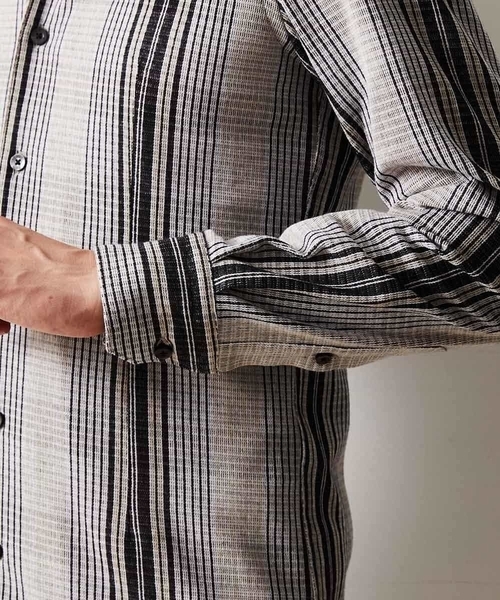 MICHEL KLEIN HOMME   （ミッシェルクランオム）の「シャツ（ラッセルリバーチェック）（Tシャツ/カットソー・メンズ・ベージュ/パープル/ネイビー・MEDIUM/LARGE/X-LARGE）」の20枚目の写真