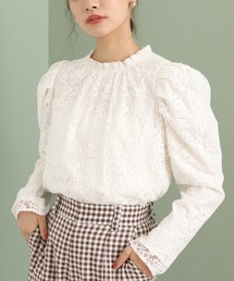one after another NICE CLAUP | 総レースパフ袖トップス(シャツ/ブラウス)