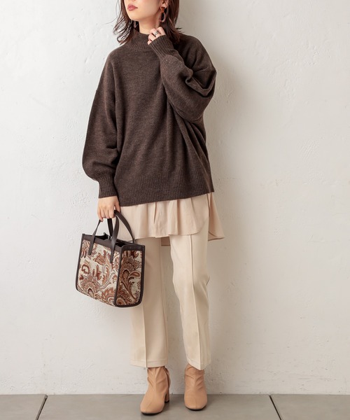 natural couture（ナチュラルクチュール）の「ポンチスエードセンタープレスパンツ（その他パンツ・レディース・サックスブルー/アイボリー/モカ/グレイッシュベージュ・FREE）」の7枚目の写真