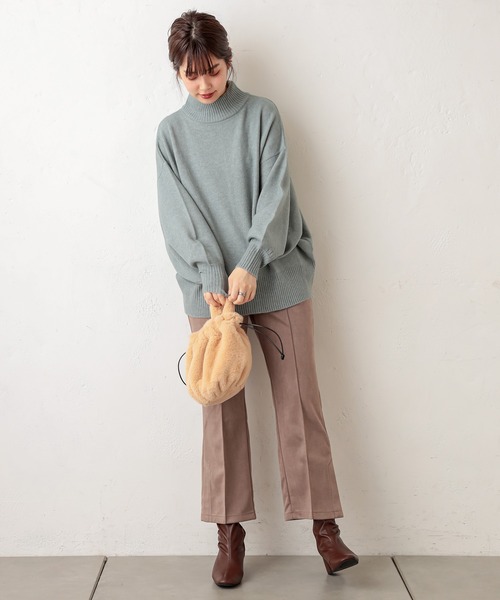 natural couture（ナチュラルクチュール）の「ポンチスエードセンタープレスパンツ（その他パンツ・レディース・サックスブルー/アイボリー/モカ/グレイッシュベージュ・FREE）」の13枚目の写真