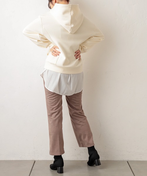 natural couture（ナチュラルクチュール）の「ポンチスエードセンタープレスパンツ（その他パンツ・レディース・サックスブルー/アイボリー/モカ/グレイッシュベージュ・FREE）」の18枚目の写真