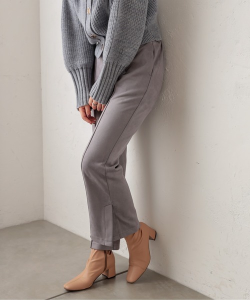 natural couture（ナチュラルクチュール）の「ポンチスエードセンタープレスパンツ（その他パンツ・レディース・サックスブルー/アイボリー/モカ/グレイッシュベージュ・FREE）」の19枚目の写真