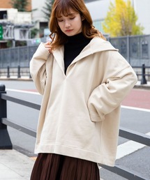 earth music&ecology | 【WEB限定】スキッパーフーディープルオーバー ＊(パーカー)