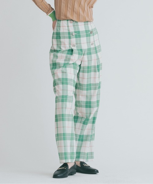 CHILLEA チェックストレートパンツ サイズ38 CHILLEA チェックストレートパンツ サイズ38