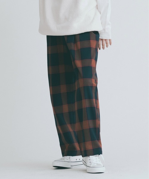 CHILLEA チェックストレートパンツ サイズ38 CHILLEA チェックストレートパンツ サイズ38