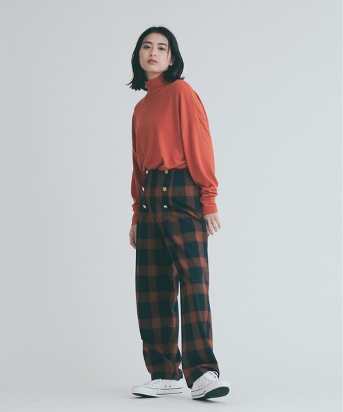 CHILLEA チェックストレートパンツ サイズ38 CHILLEA チェックストレートパンツ サイズ38