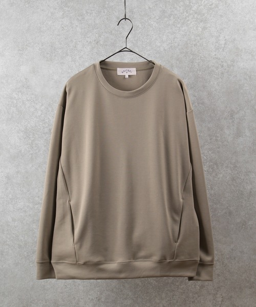 make a ray!（メイク ア レイ！）の「ダンボールニット ビッグシルエット クルーネック スウェット/ライトトレーナー（スウェット・メンズ・ブラック/ベージュ/ピンク・M/L/XL）」の2枚目の写真