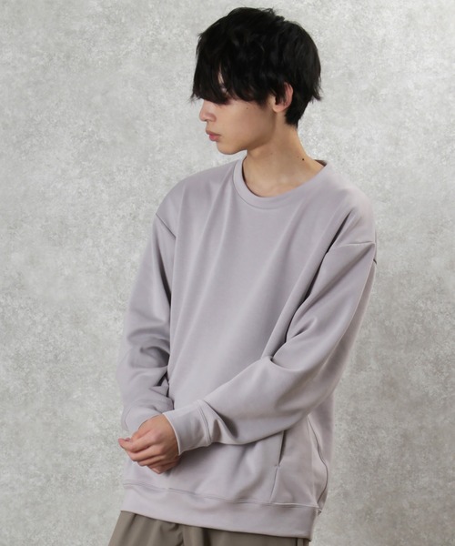 make a ray!（メイク ア レイ！）の「ダンボールニット ビッグシルエット クルーネック スウェット/ライトトレーナー（スウェット・メンズ・ブラック/ベージュ/ピンク・M/L/XL）」の8枚目の写真