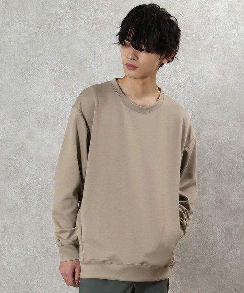 make a ray!（メイク ア レイ！）の「ダンボールニット ビッグシルエット クルーネック スウェット/ライトトレーナー（スウェット・メンズ・ブラック/ベージュ/ピンク・M/L/XL）」の7枚目の写真